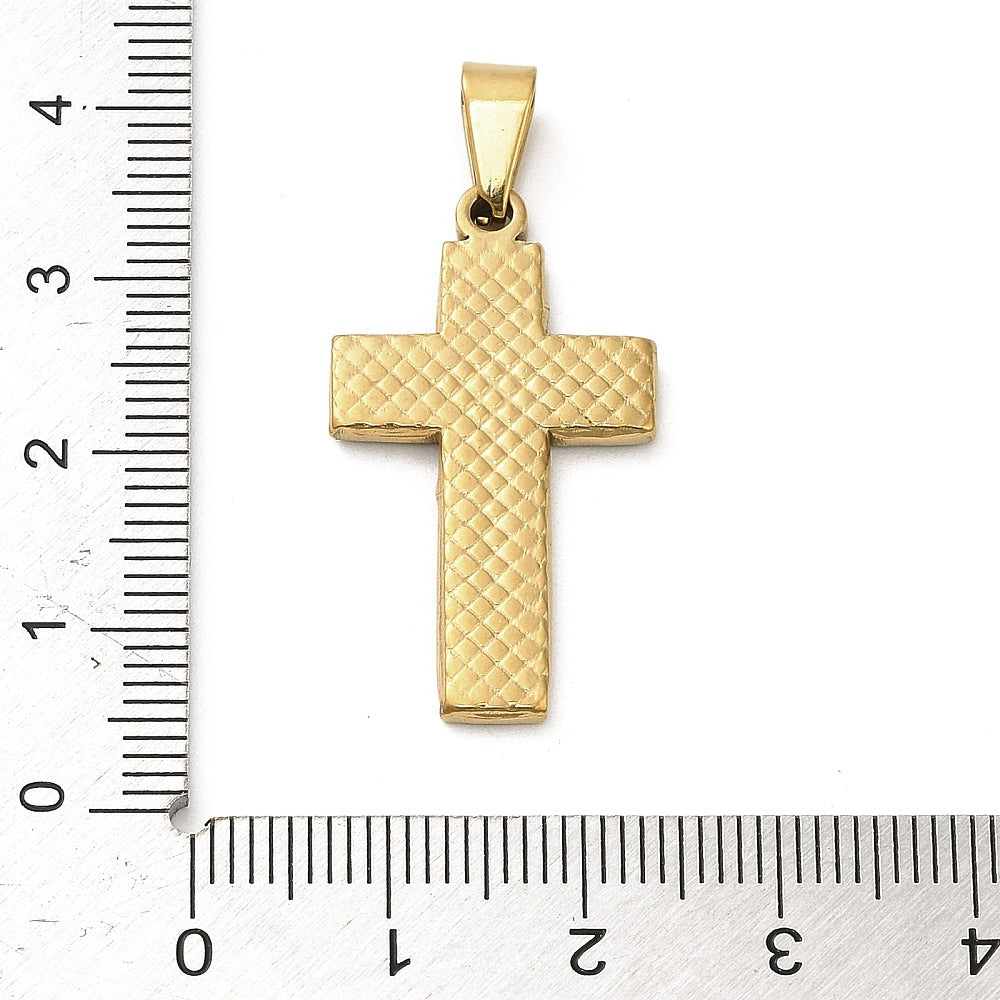 Charm croix email noir