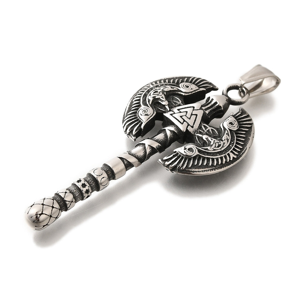 Pendentif viking double hache valnut