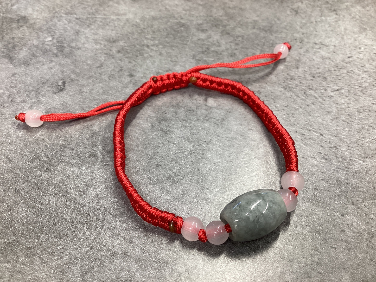 Bracelet tissu rouge Jade