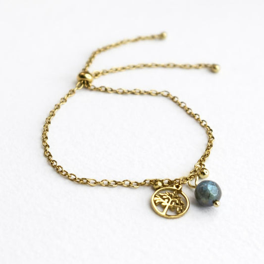 Bracelet breloque - Trou de fer - Labradorite