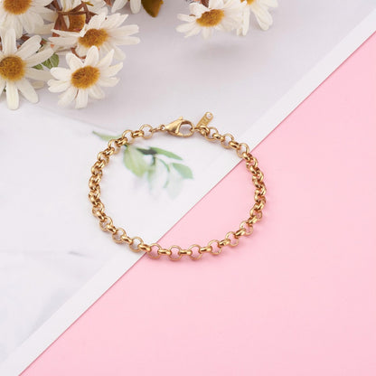 Bracelet acier inoxydable maille rolo