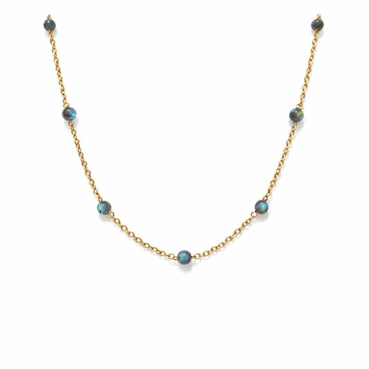 Collier - Trou de fer - Labradorite 4mm