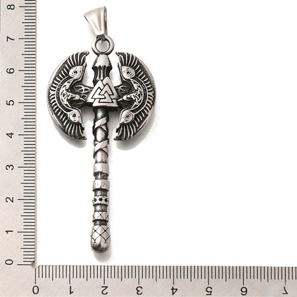 Pendentif viking double hache valnut