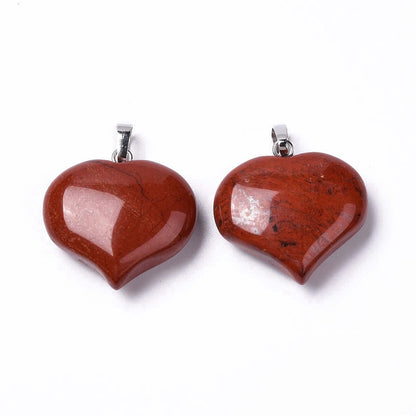 Pendentif Jaspe rouge cœur