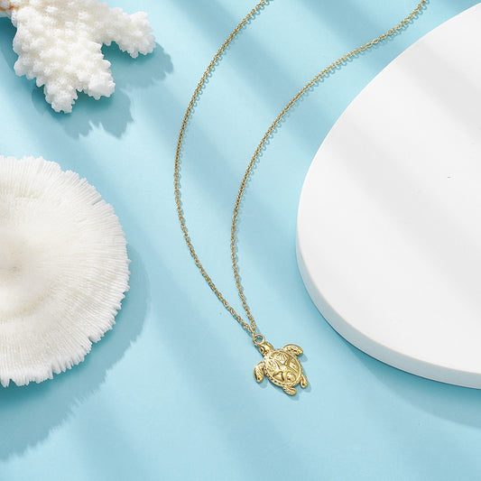 Collier tortue relief coquillage