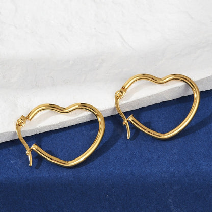 Créole coeur acier inoxydable  or 27x22x2mm