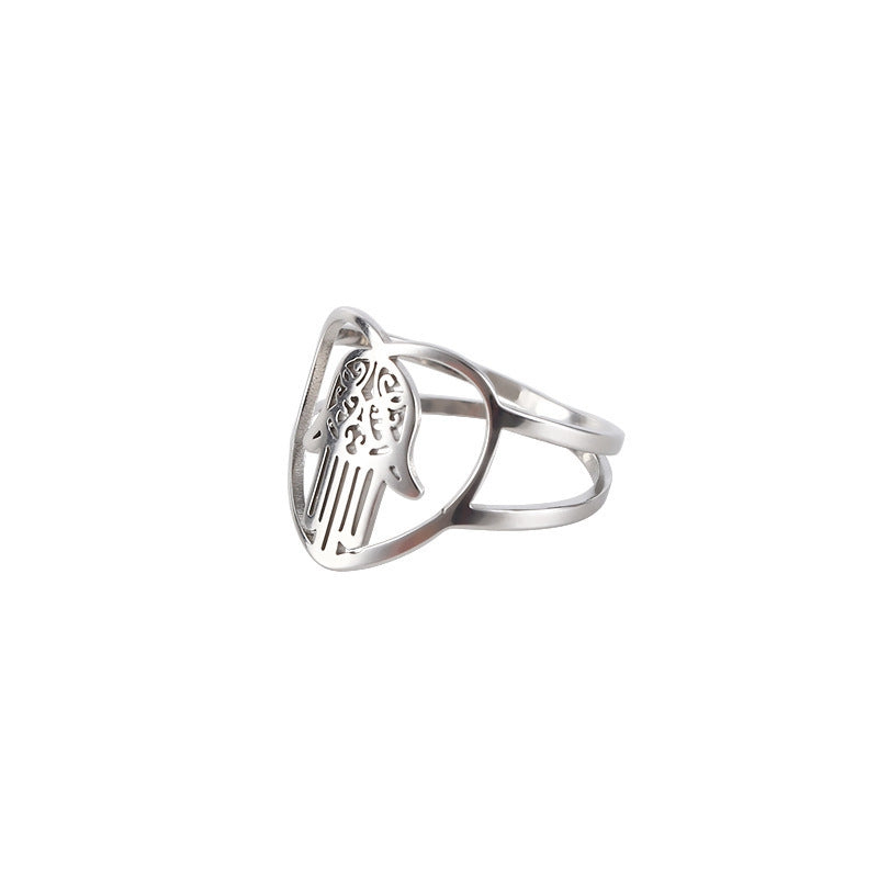 HAMSA BAGUE ACIER INOXYDABLE