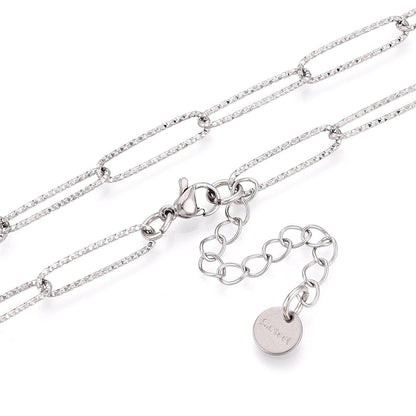 Collier acier inoxydable maille trombone 40 cm
