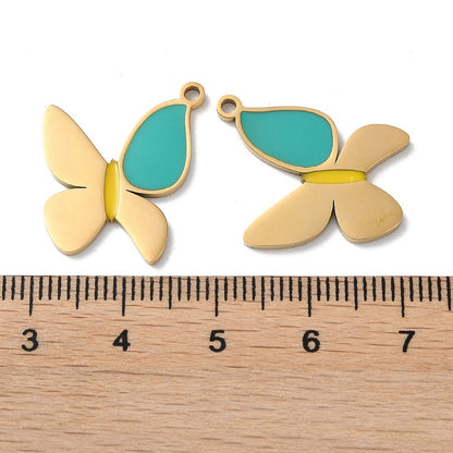 Charm émaillé - Papillon vert