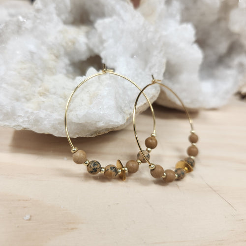 Boucles d'oreille Pipa – pierre au choix
