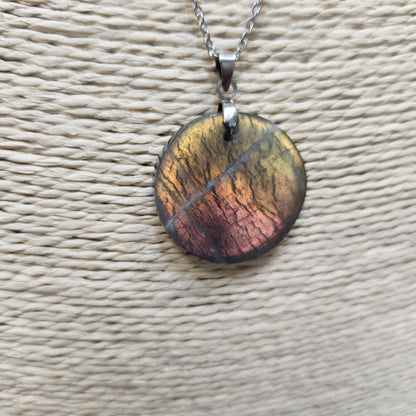 Pendentif labradorite madagascar rose