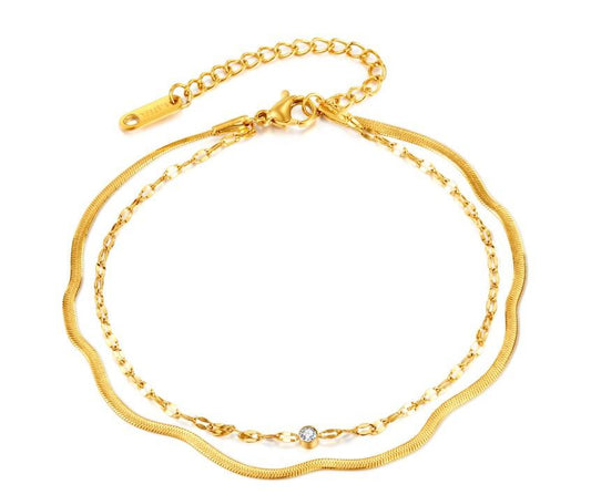 Priya bracelet de cheville en acier inoxydable