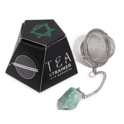 Infuseur Boule à Thé avec Pierres Précieuses - Aventurine Verte - récupération émotionnelle et encouragement