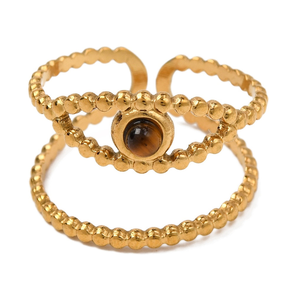 Bague Oeil de tigre forme oeil