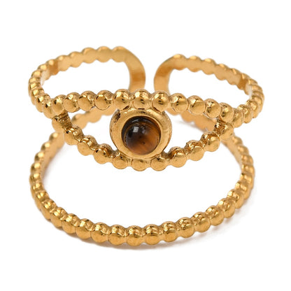 Bague Oeil de tigre forme oeil