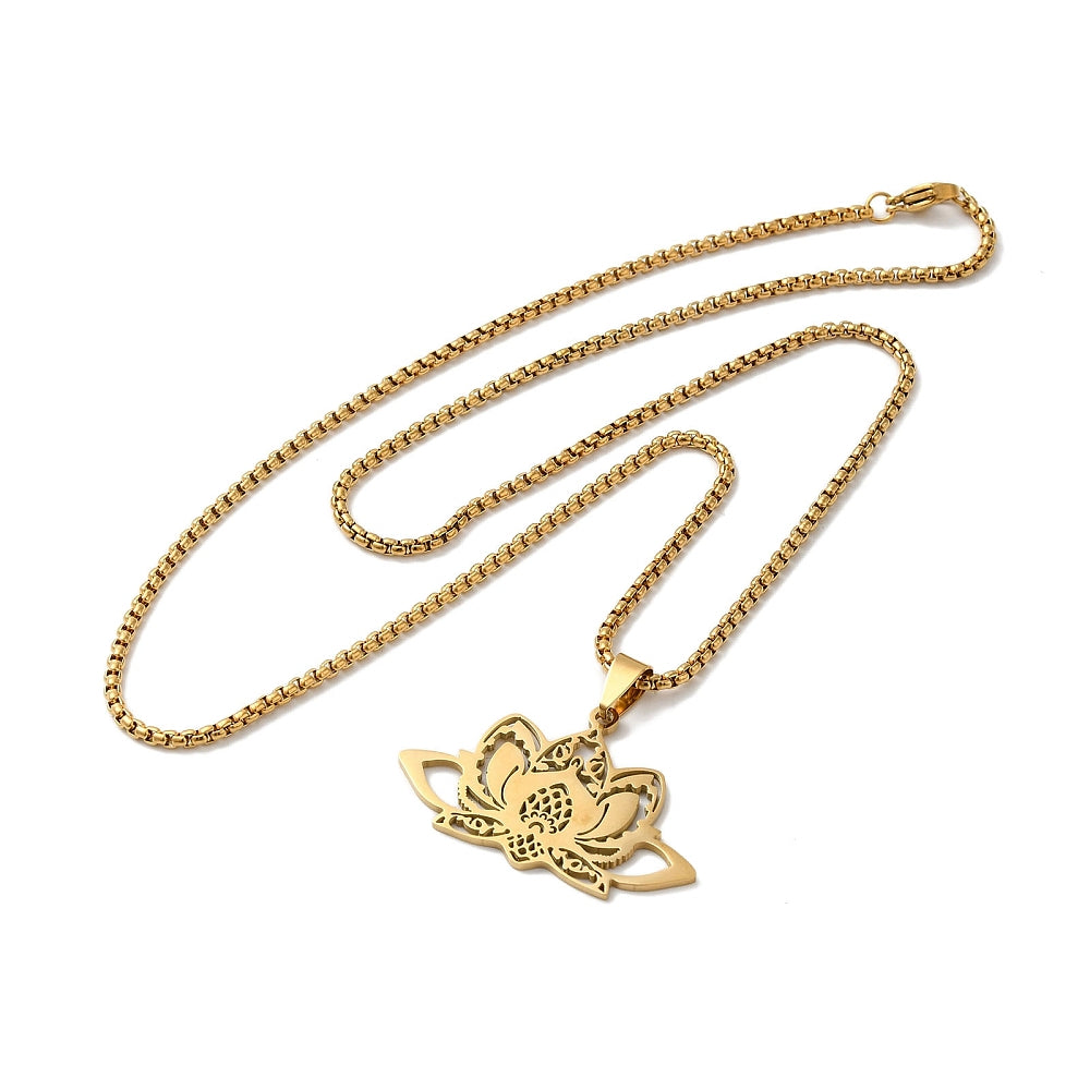 Collier Fleur de lotus - or