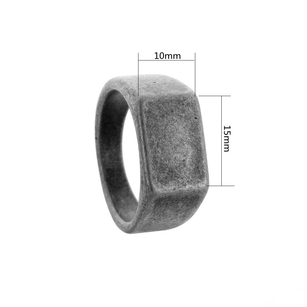Bague chevalière acier brossé