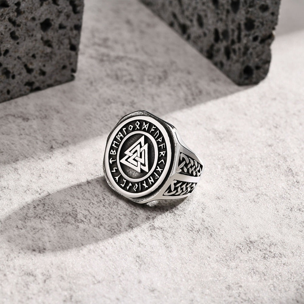 Bague chevalière rune viking