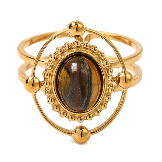 Bague Oeil de tigre anneau céleste