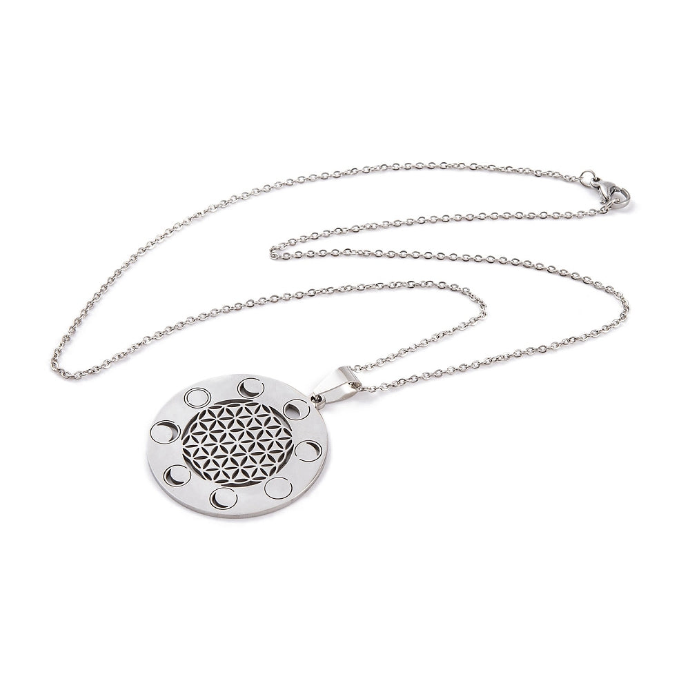 Collier Fleur de vie et phase de la lune