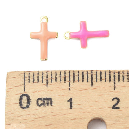 Charm croix emaillée - Coloré