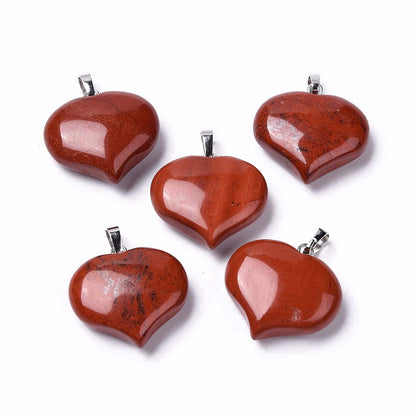 Pendentif Jaspe rouge cœur