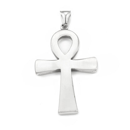 Pendentif croix de Ankh gravé de symbole en acier inoxydable