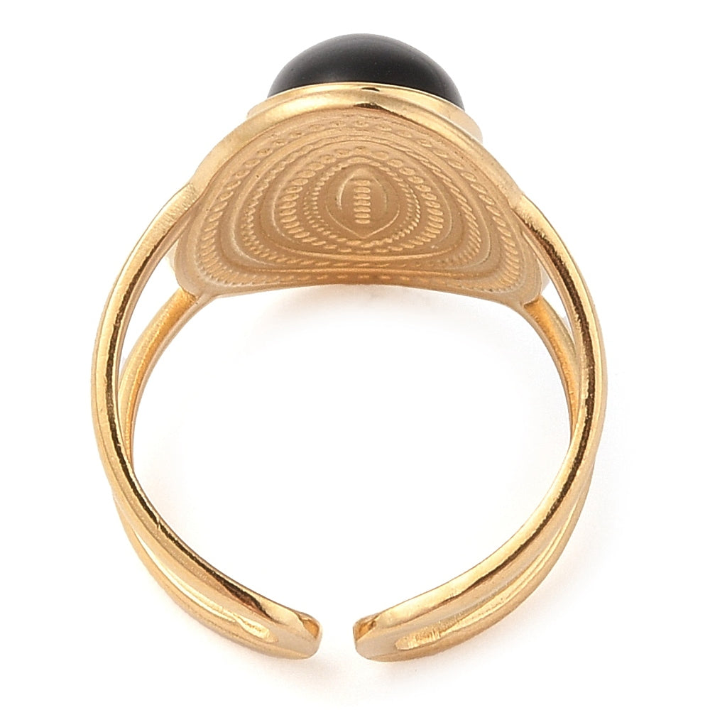Bague plateau ovale onyx