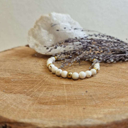 Bracelet Howlite - Sérénité - Ava - 8mm