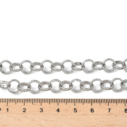 Collier acier inoxydable maille rolo texturé