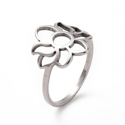 FLOWERS BAGUE ACIER INOXYDABLE