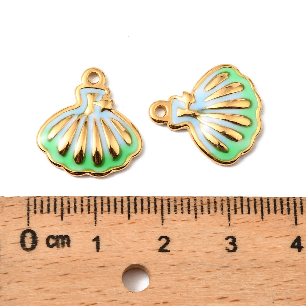 Charm coquillage - Coloré bleu