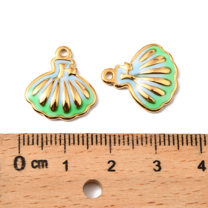 Charm coquillage - Coloré bleu