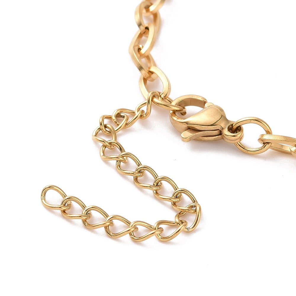 Bracelet acier inoxydable or maille simple