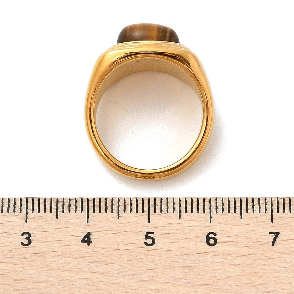 Bague chevalière homme oeil de tigre
