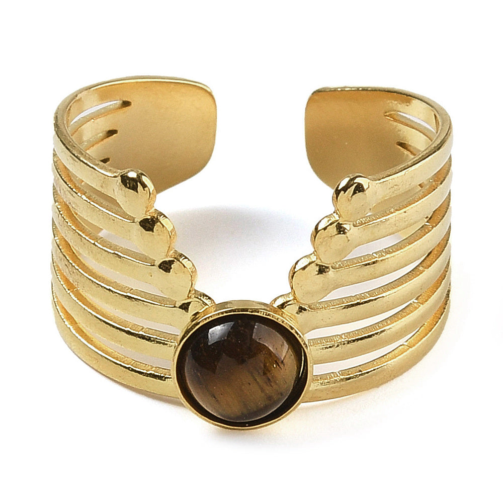Bague manchette chevron oeil de tigre