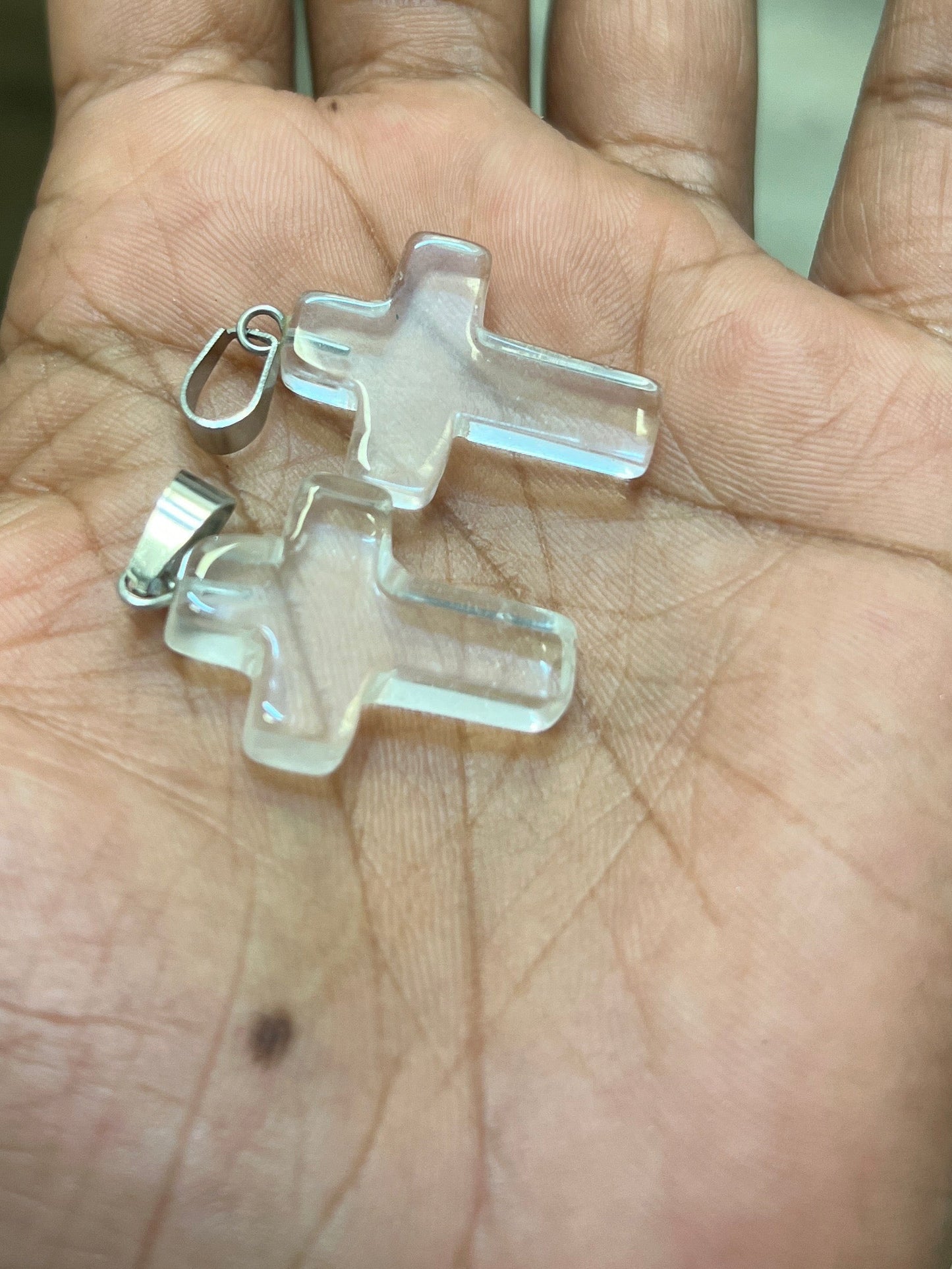 Pendentif croix Cristal de roche