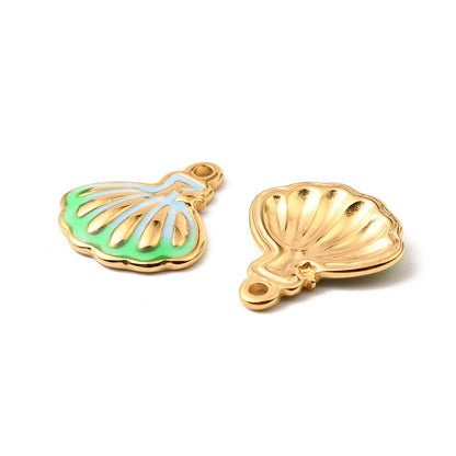 Charm coquillage - Coloré bleu