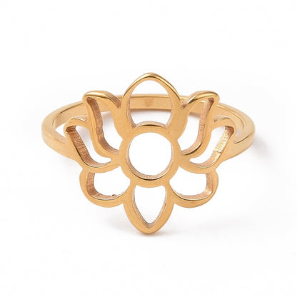 FLOWERS BAGUE ACIER INOXYDABLE