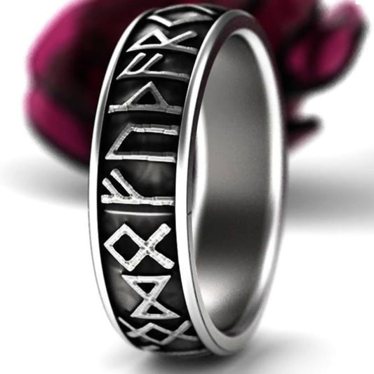 Bague relief rune viking