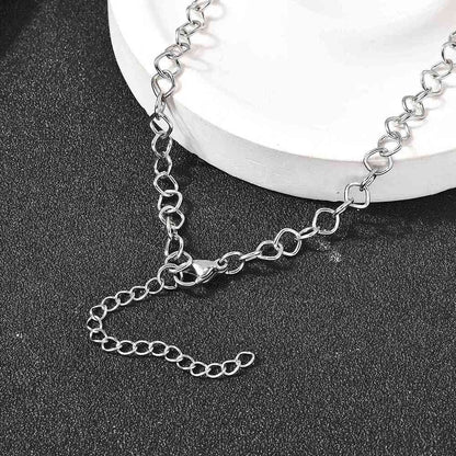 Collier acier inoxydable maille losange argent