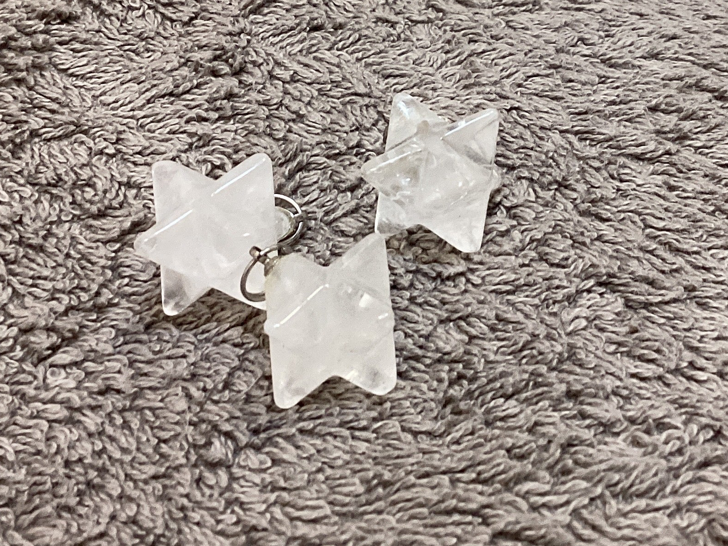 Cristal de roche pendentif Merkaba