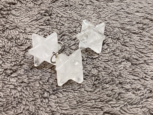 Cristal de roche pendentif Merkaba
