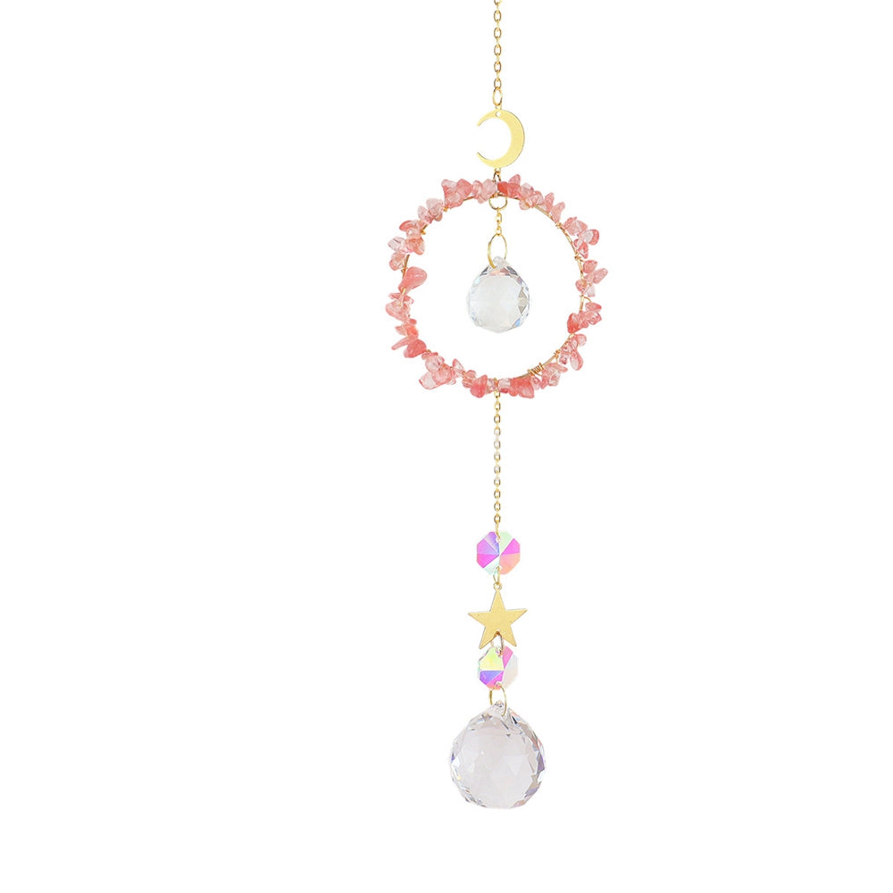 Attrape soleil rond quartz cerise