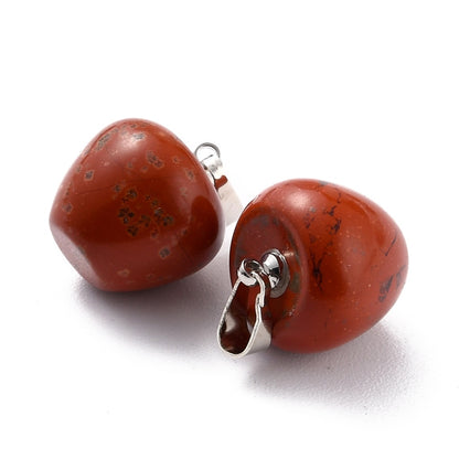 Pendentif jaspe rouge forme pomme