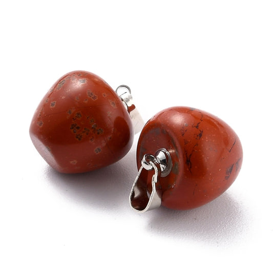 Pendentif jaspe rouge forme pomme