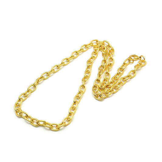 Collier acier inoxydable moyenne maille thrombone or