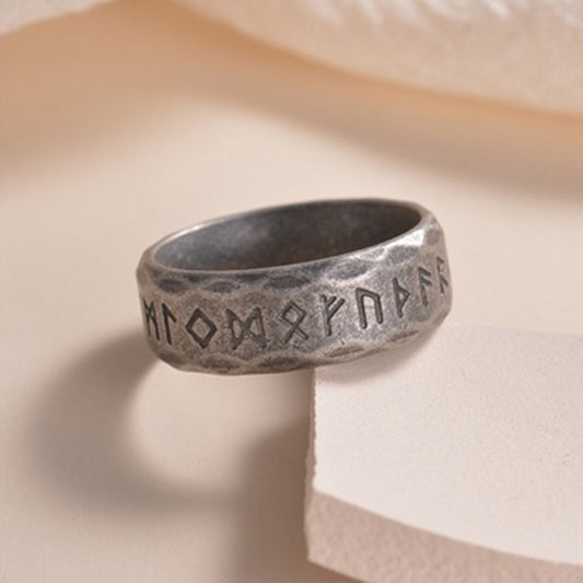 Bague Rune brossé martelé