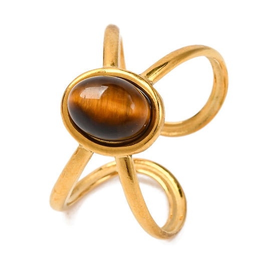 Bague manchette oeil de tigre