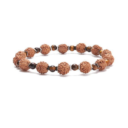 Bracelet œil de tigre et rudrashka